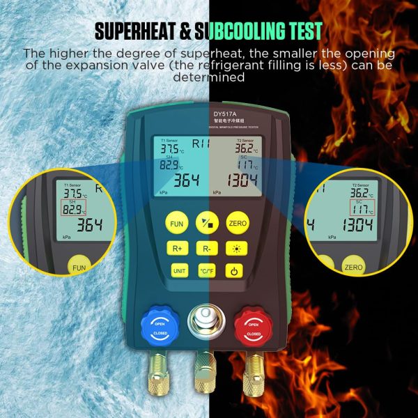 HVAC Gauge Set KAISAL Digital Manifold Silicone-3