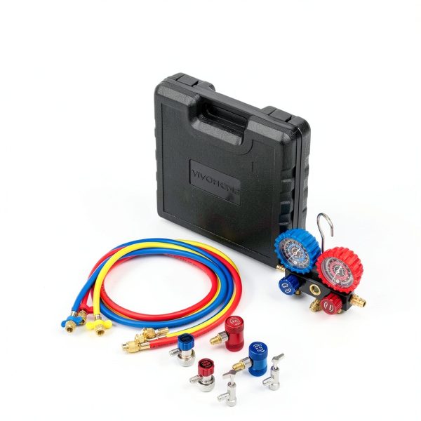 Automotive Manifold Gauge Set VIVOHOME Triple Way-6