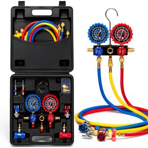 Automotive Manifold Gauge Set VIVOHOME Triple Way-0