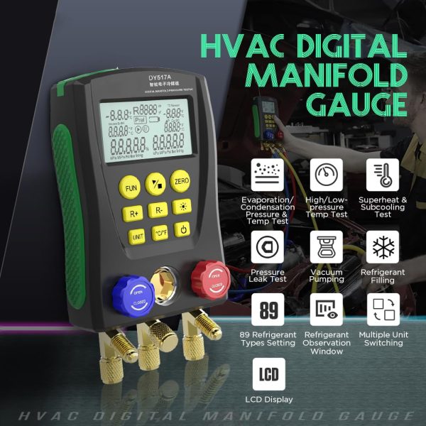 HVAC Gauge Set KAISAL Digital Manifold Silicone-1