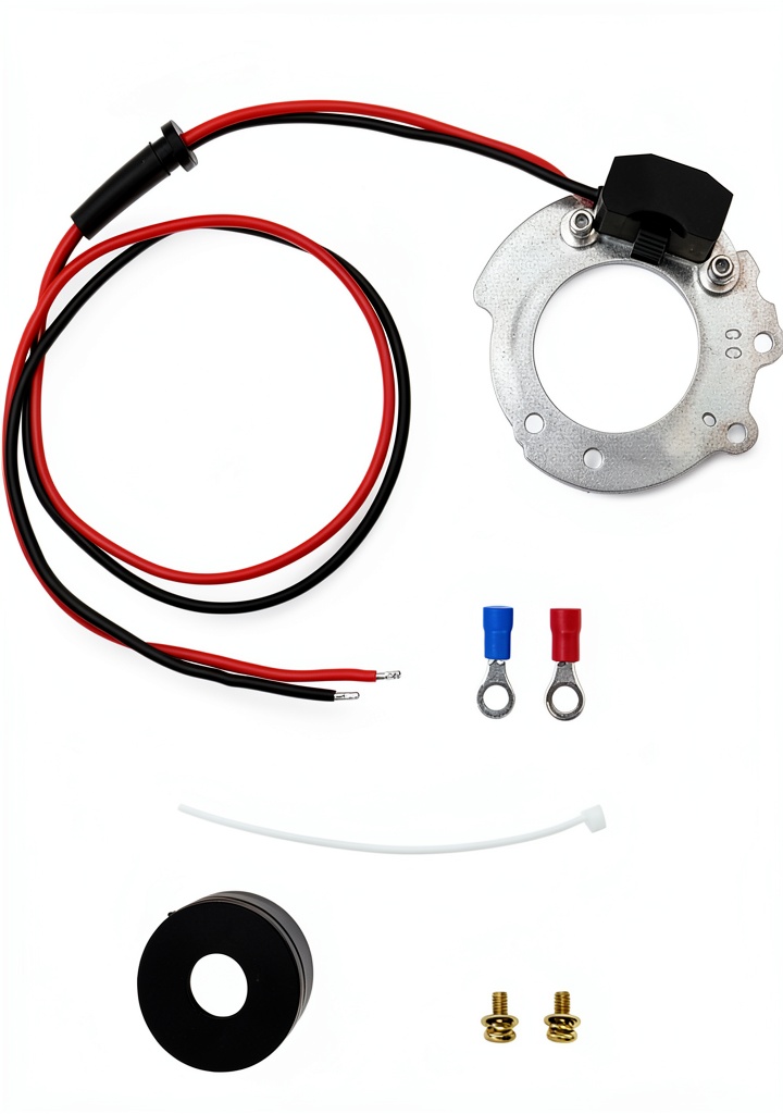 Installing Lskioer Electronic Ignition Conversion Kit for Ford 4 Cyl on a wooden workbench