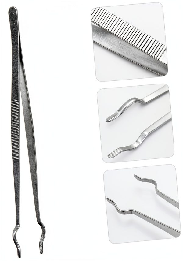 Stainless Steel Test Tube Tweezers NAMOARLY 30x2cm Silver 11.8in-3