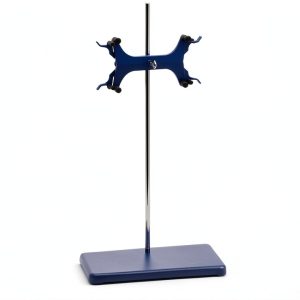 EISCO Double Burette Clamp Support with Rod - Fits Burettes Up to 100ml - Stainless Steel Rod, Alloy Jaws, Built In Boss Head-0