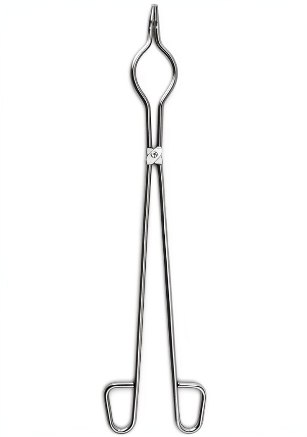 QWORK 18" Stainless Steel Crucible Tongs – Polished Anti‑Skid for Lab-6