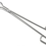 QWORK 18" Stainless Steel Crucible Tongs – Polished Anti‑Skid for Lab-0