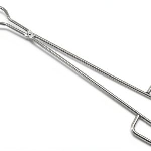 QWORK 18" Stainless Steel Crucible Tongs – Polished Anti‑Skid for Lab-0