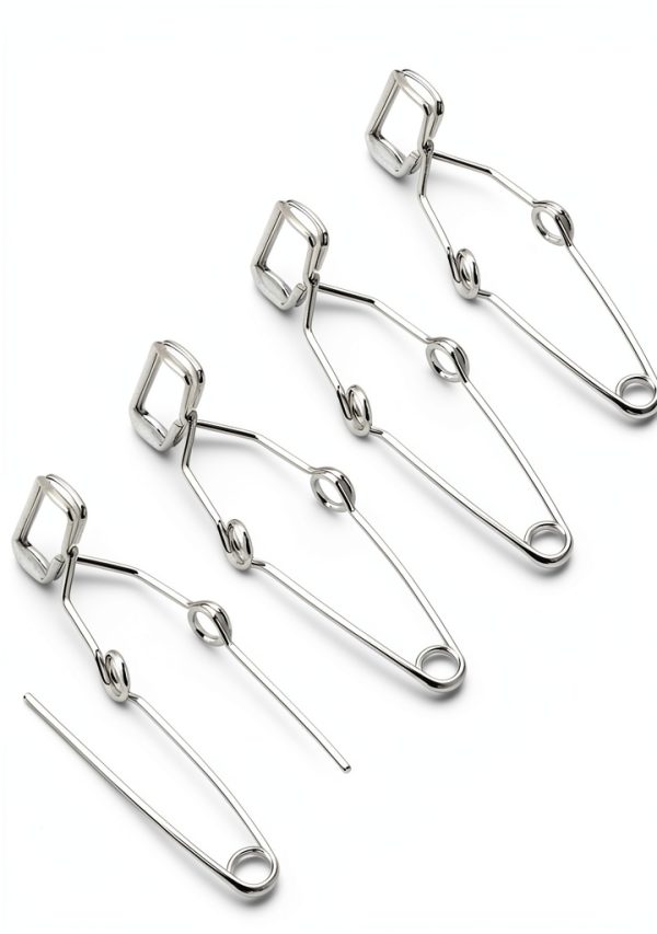 Spring Test Tube Holders Walfront Steel Clip Clamp 14.5cm 5-Piece Set-8