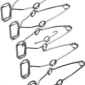 Spring Test Tube Holders Walfront Steel Clip Clamp 14.5cm 5-Piece Set-0