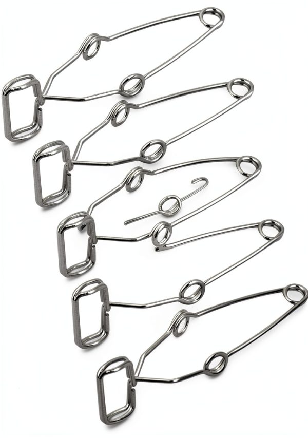 Spring Test Tube Holders Walfront Steel Clip Clamp 14.5cm 5-Piece Set-0
