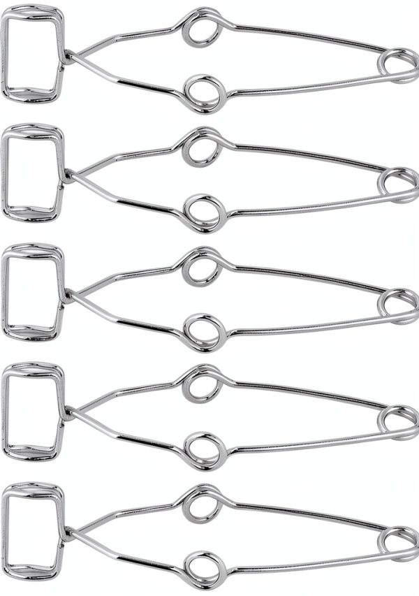 Spring Test Tube Holders Walfront Steel Clip Clamp 14.5cm 5-Piece Set-6